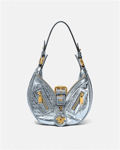 versace signature bag tri color|Versace hobo purses.